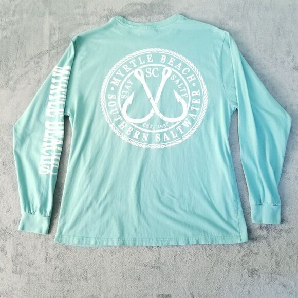 Myrtle Beach SC T-Shirt Unisex Blue Size XL Saltwater Vintage Tee Stay Salty - Picture 2 of 11